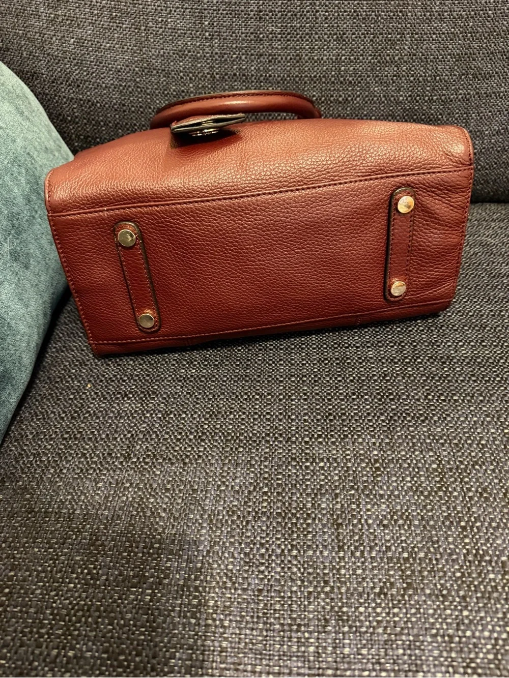 Pourchet handbag satchel, style magnet, color burgundy